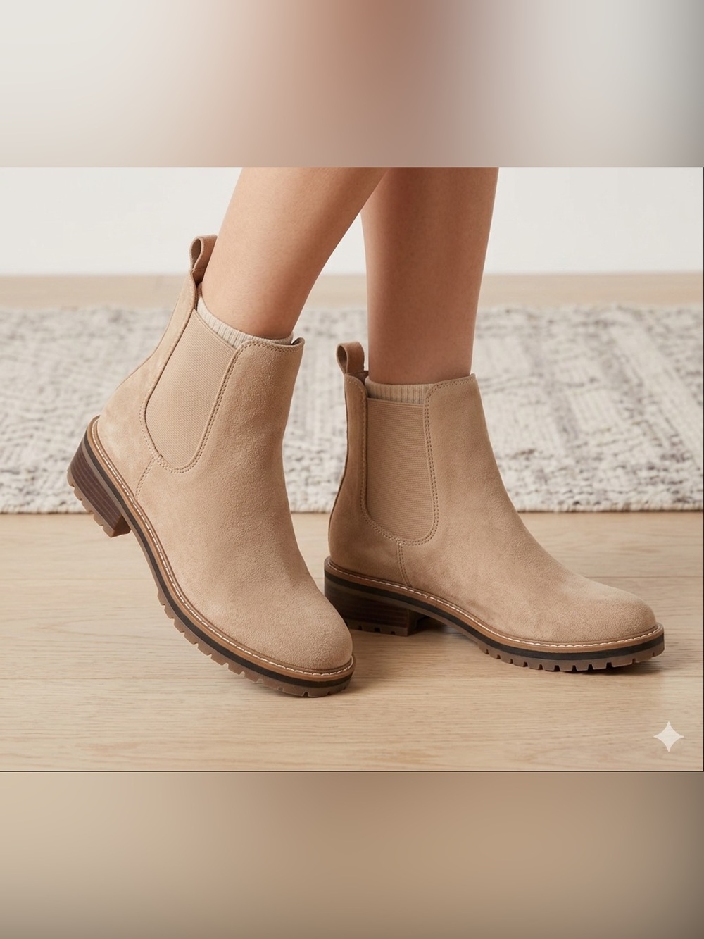 Kensie Taupe Suede Chelsea Ankle Boots